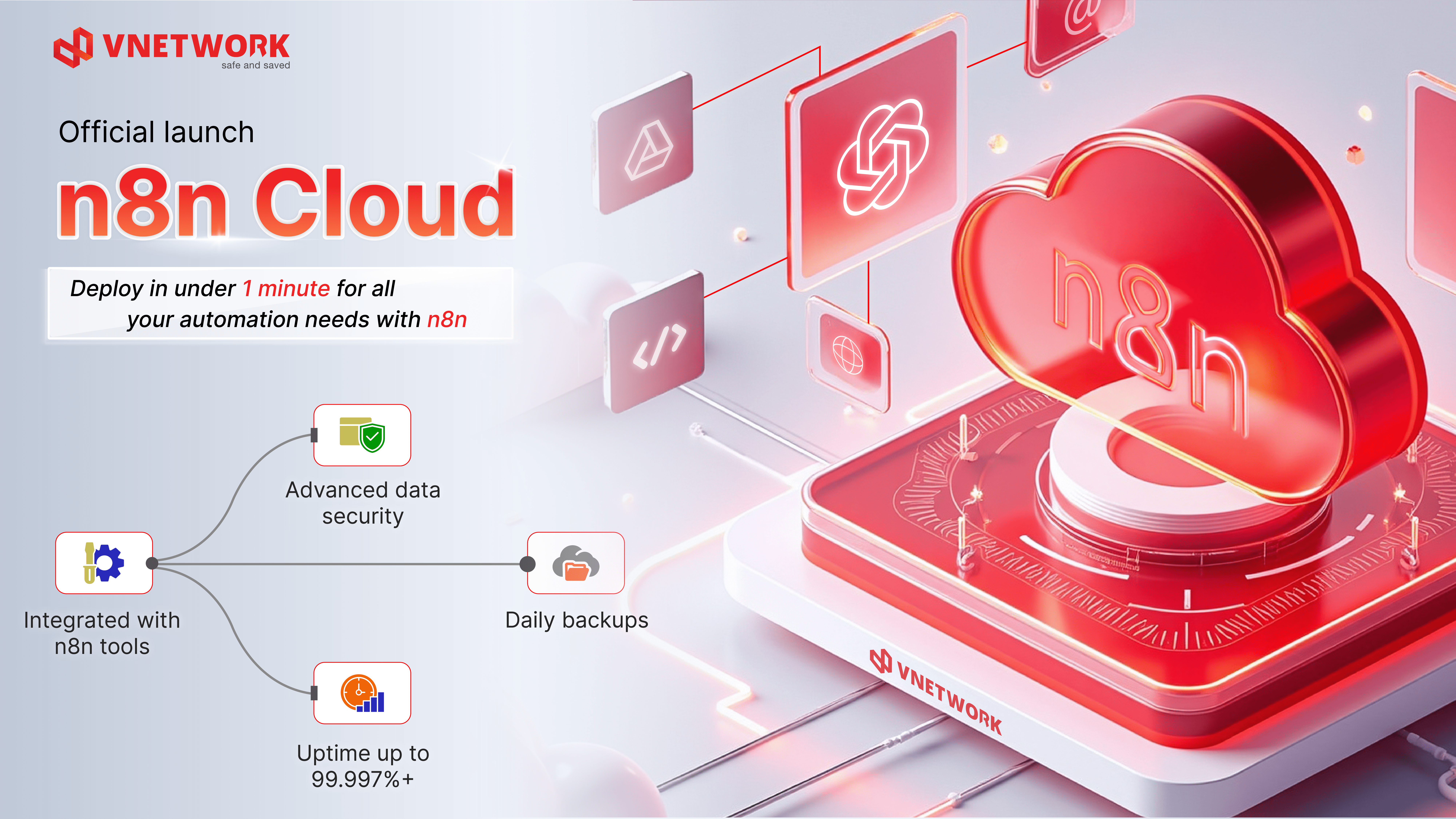 VNETWORK officially launches n8n Cloud – Ready in under a minute for all your automation needs