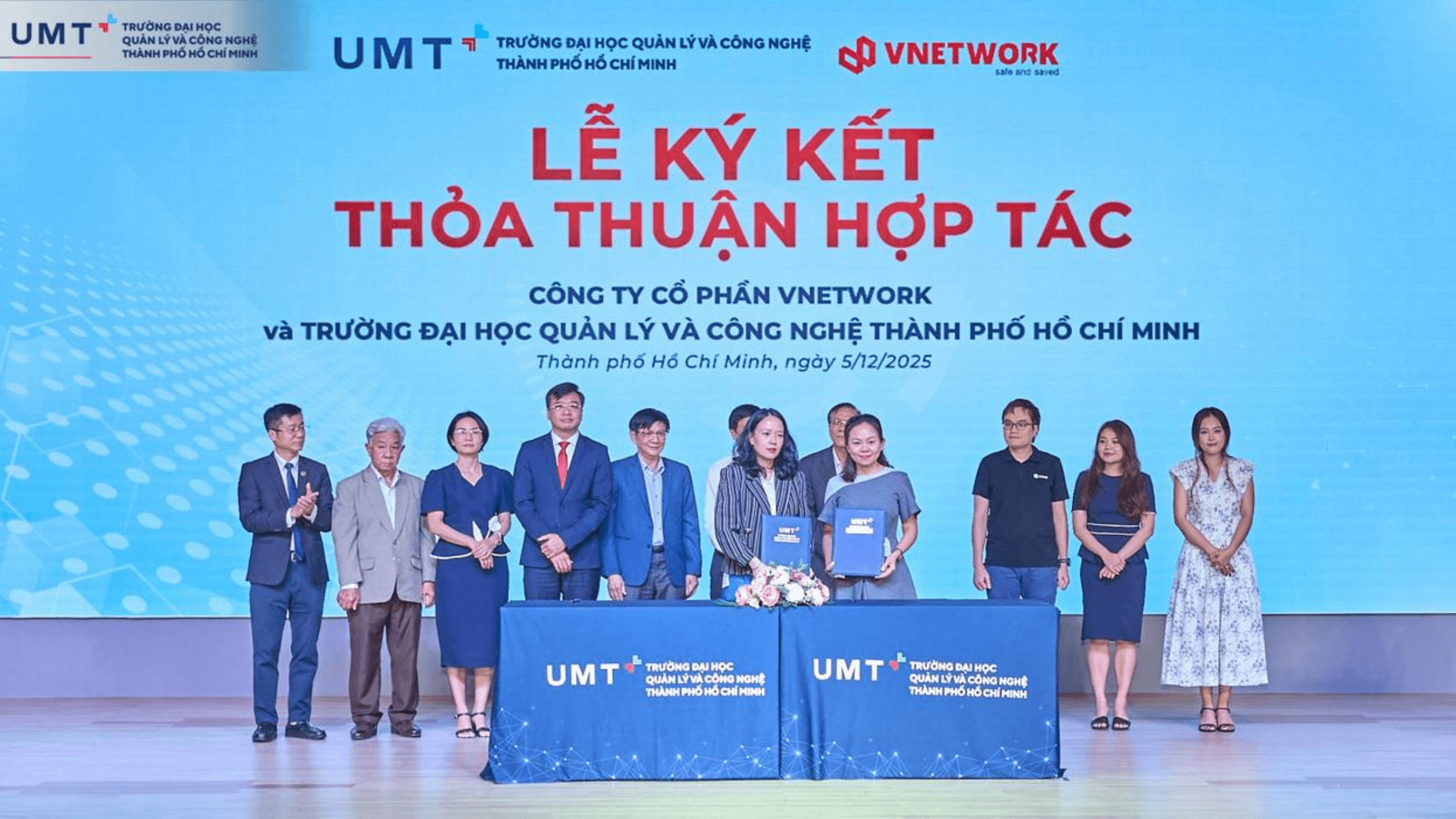 VNETWORK ký kết thỏa thuận hợp tác cùng Trường Đại học Quản lý và Công nghệ TP.HCM (UMT)