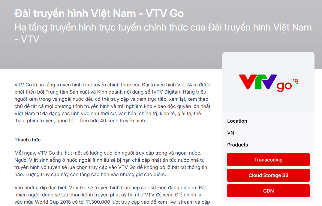 VNETWORK đã cung cấp cho VTV giải pháp LSDN, live-stream với độ trễ cực thấp, dưới 3s