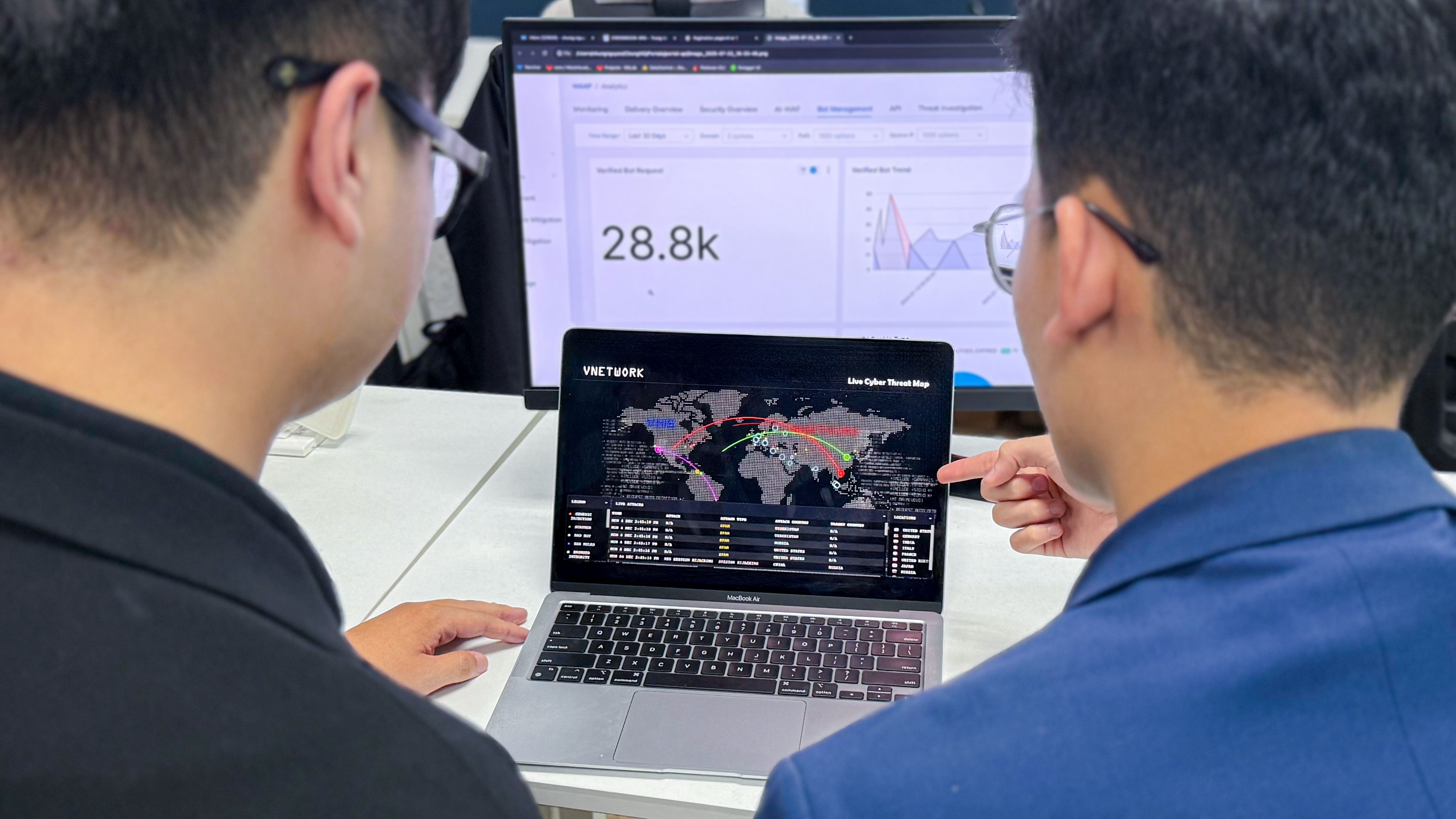 VNETWORK’s technical team monitoring and analyzing system traffic