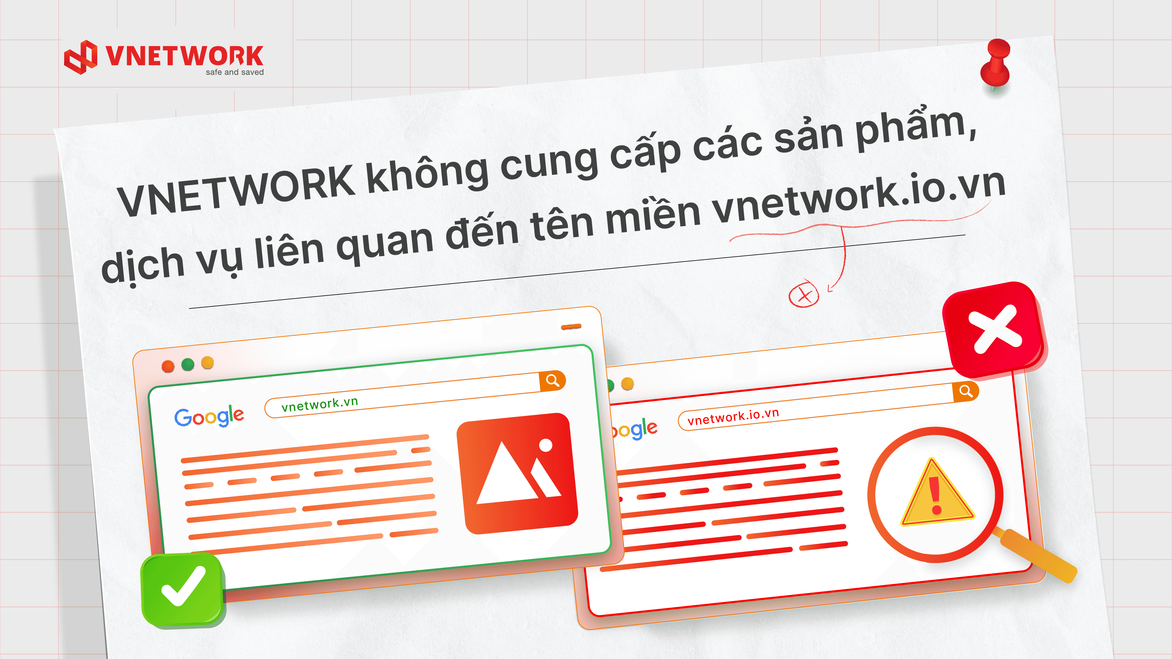 VNETWORK không kinh doanh các sản phẩm/dịch vụ liên quan đến tên miền vnetwork.io.vn