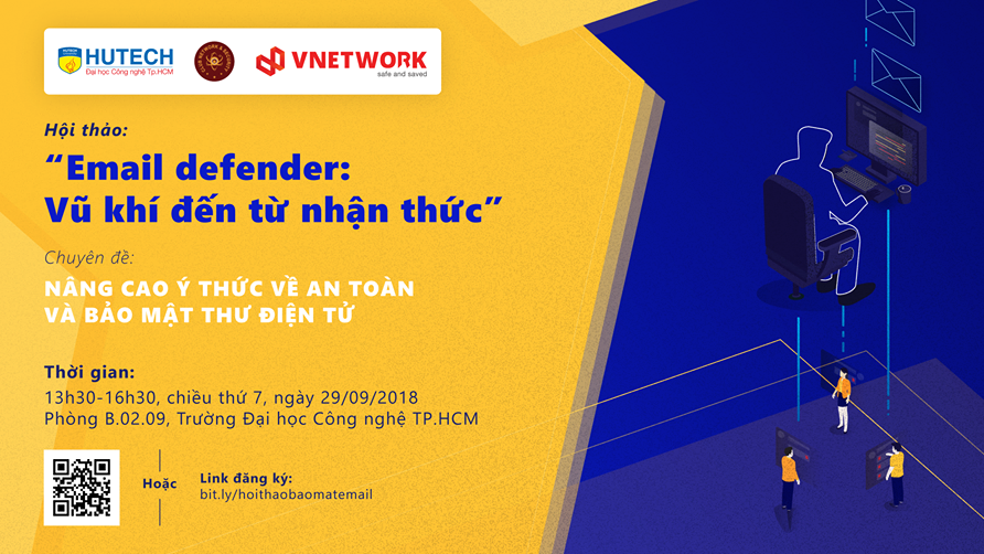 VNETWORK tổ chức hội thảo nâng cao nhận thức cho các bạn sinh viên HUTECH về bảo mật email